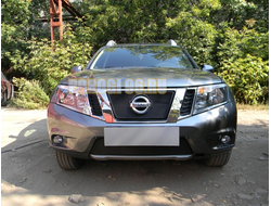 Защита радиатора Nissan Terrano 2014- black низ