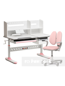 Комплект стол-трансформер Fundesk Fiore ll Pink + эргономичное кресло Fundesk Mente Pink