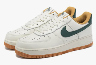Nike Air Force 1 '07 Low White Green (Экокожа) сбоку