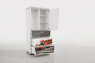 шкаф с двумя дверцами и тремя выдвижными ящиками Z5 Гран При (светлый)