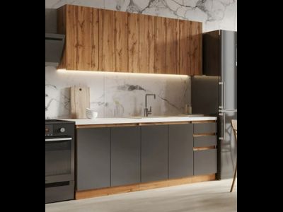 Кухня "Венера" 2 м мрамор с тиснением МДФ/ЛДСП (Игни)