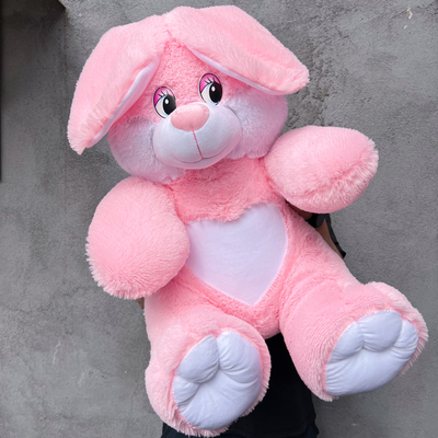 Плюшевый заяц 110 см розовый