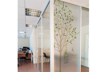 Пленка на стекло. Дизайн офисов. Перегородки из стекла