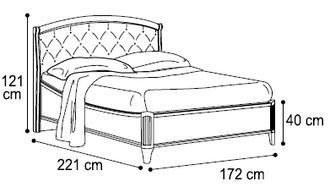 Кровать "Curvo Legno Capitonne" 160х200 см