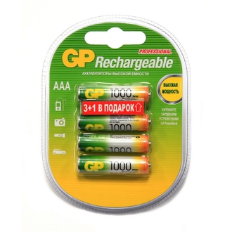 Аккумулятор GP 1000mAh AAA/HR03 NiMh бл/4шт