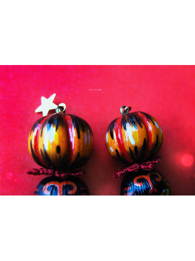 "Цирковые котики, Стелла и Капустка", волшебные серьги с кристаллами и тыковками