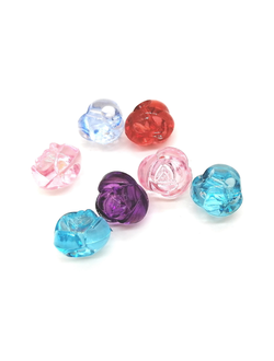 Бусины пластиковые фигурные, 12 мм розочки микс