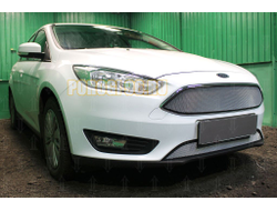 Защита радиатора Ford Focus III рестайлинг 2014- chrome верх (кроме Titanium)