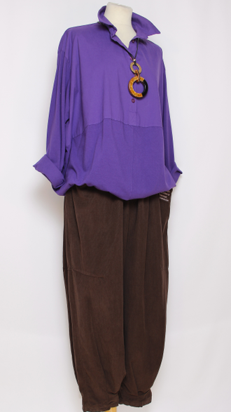 Рубашка "Хлопок с трикотажем" джинс, морская волна, сиреневая р.52-56