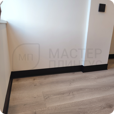 Плинтус алюминиевый ПЛ-100 3000х100х10 мм. Черный муар