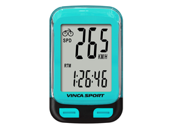 Велокомпьютер проводной черный-голубой