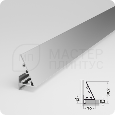 Микроплинтус АПЛ 01 производства Лука, длина 2,4м. цвет черный