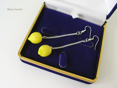 Серьги-цепочки "Лимончики".