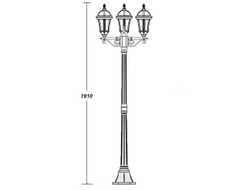 Светильники садово-парковые ROME S (столб 3 фонаря, высота  2233мм)
