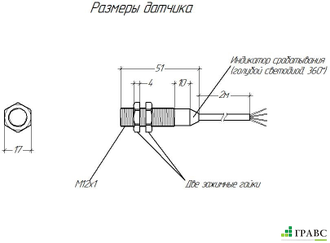 Индуктивный датчик V1S-I-1-AM12-B-P-1-2