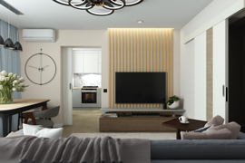 Ул. Фадеева. 3-х комнатная квартира 80 м.кв. Гостиная