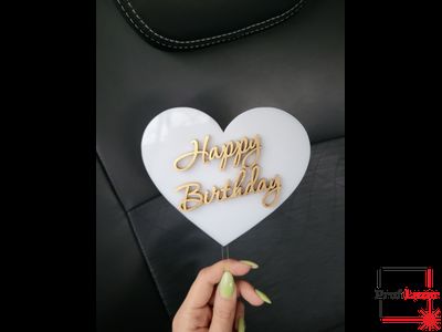 Топпер из акрила С днем рождения