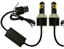 ДХО в поворотники LED T20 (7440) 40W CREE, ДХО+Поворот (Белый+Желтый) 12v, комплект (2шт)