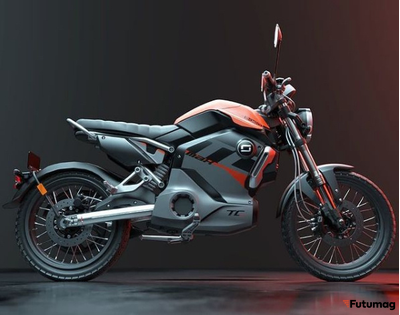 Электромотоцикл Super Soco TC Max (Спицованные диски) черно-красный