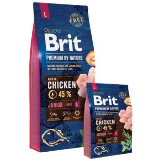 Сухой корм Brit (Брит) Premium by Nature Junior L для щенков крупных пород 15 кг
