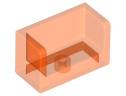Panel 1 x 2 x 1 with Rounded Corners and 2 Sides, Trans-Neon Orange (23969 / 6181312 / 6248910)
