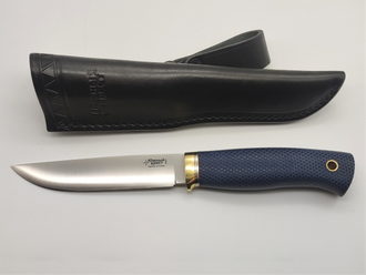 Нож Кузьмич Эксперт с линзой N690 синяя микарта