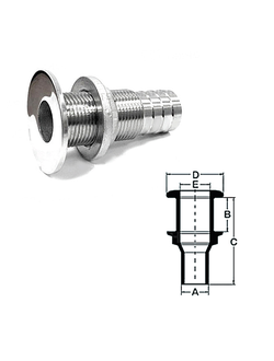 Стакан дренажный 3/4" с гайкой, под шланг 25 мм