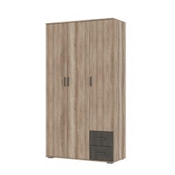 НЕЛЬСОН-1 Шкаф 3-х дверный Дуб каньон/Железный камень ш*в*г 1200х2200х505 мм