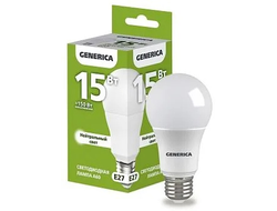 Лампа светодиодная груша E27 15Вт 230В холодный свет Generica