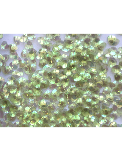 Глиттер блестки спенгл Сердце Салатовый Иридисцент 3 мм 10 г
