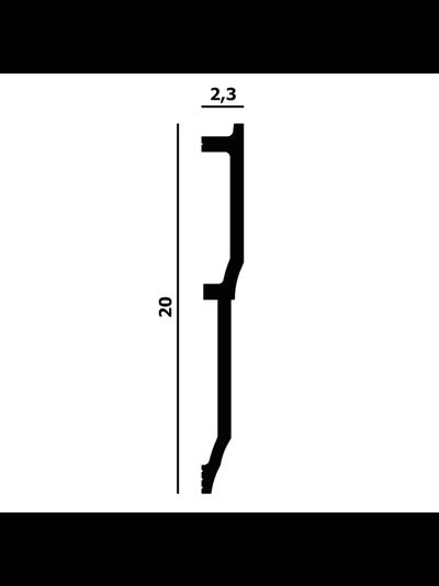 Плинтус напольный Перфект Plus P175, из дюрополимера, влагостойкий, под покраску, 2 метра