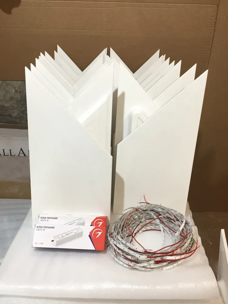Панели IQ с электрикой (Ленты+блок питания) перед упаковкой