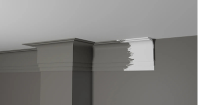 Потолочный плинтус DECOR-DIZAYN DD516, из дюрополимера, под покраску, ударопрочный, 2 метра
