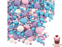 Драже рисовое в шоколадной глазури Жемчуг матовый «Голубая/сиреневая/розовая/белая», 50 г (мягкое)