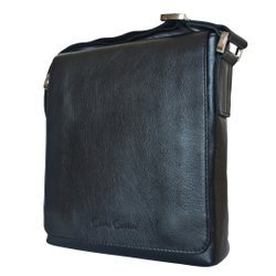 Кожаная мужская сумка Vallecorsa black (арт. 5044-01)