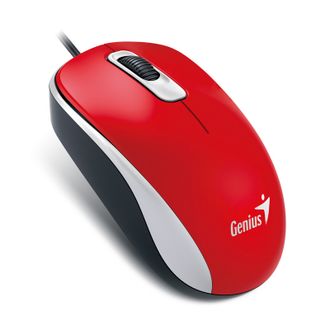 Мышь компьютерная GENIUS DX-110, Красный, 1000dpi.