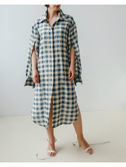 Платье-рубашка из итальянской вискозы с разрезами