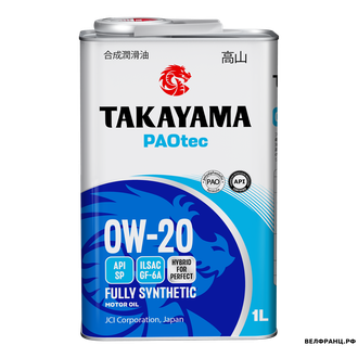 TAKAYAMA Zerotec 0W20 1L мотор. синт. ILSAC GF-6A, API SP