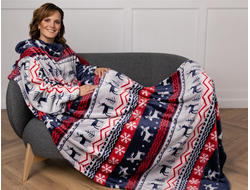 Плед с рукавами "Зимняя сказка" из микрофибры (велсофта)