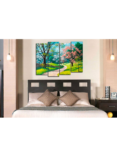 Модульная картина "Светлая тропинка. Сакура"