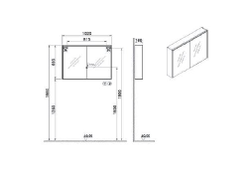 Зеркальный шкаф, Vitra Mirrors, 100 см, с LED подсветкой, 66912