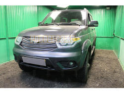 Защита радиатора УАЗ Патриот (рестайлинг 2) 2014-2016 (5 частeй) chrome