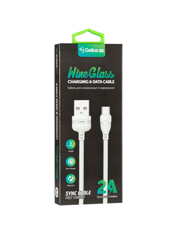 USB Cable Gelius Pro WineGlass MicroUSB White (1m)