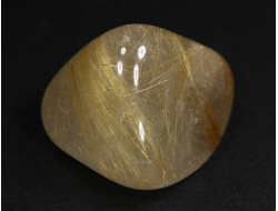 Кварц с рутилом (рутиловый), галтовка, Бразилия (22*16*15 мм, 7 г) №35189