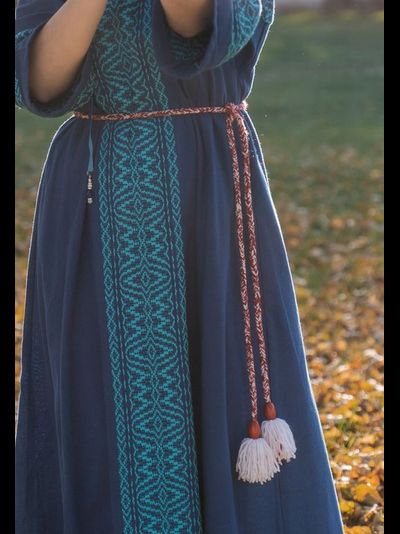 Платье &quot;Синий рассвет&quot; ручное ткачество