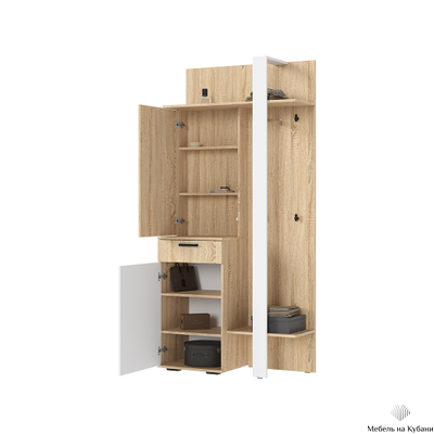 Санса ПР-01 Прихожая Дуб сонома/Белый