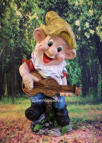 Гном с гитарой 42*22см   2кг   полистоун Россия  2389/091037-1