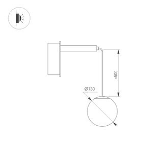 Светильник Arlight SP-BEADS-WALL-HANG-R130-6W  (BK-GD, 180 deg, 230V)