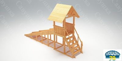 Зимняя заливная горка Савушка Зима Wood - 5 скат 5 метров