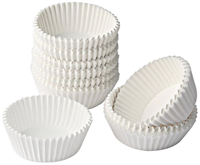 Форма бумажная/капсула/тарталетка для капкейков (100 шт., белая), 50*35мм